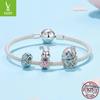 Yinziyun Sterling Silver Easter Egg Rabbit Bracelet Kit with S925 Beads and Spacers