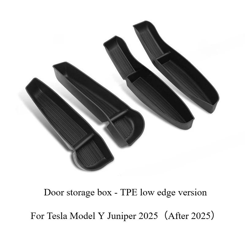 Car Door Side Storage Box for Tesla Model Y Juniper 2025-2025 Front Rear Side TPE Door Storage Organizer Tray Car Accessories