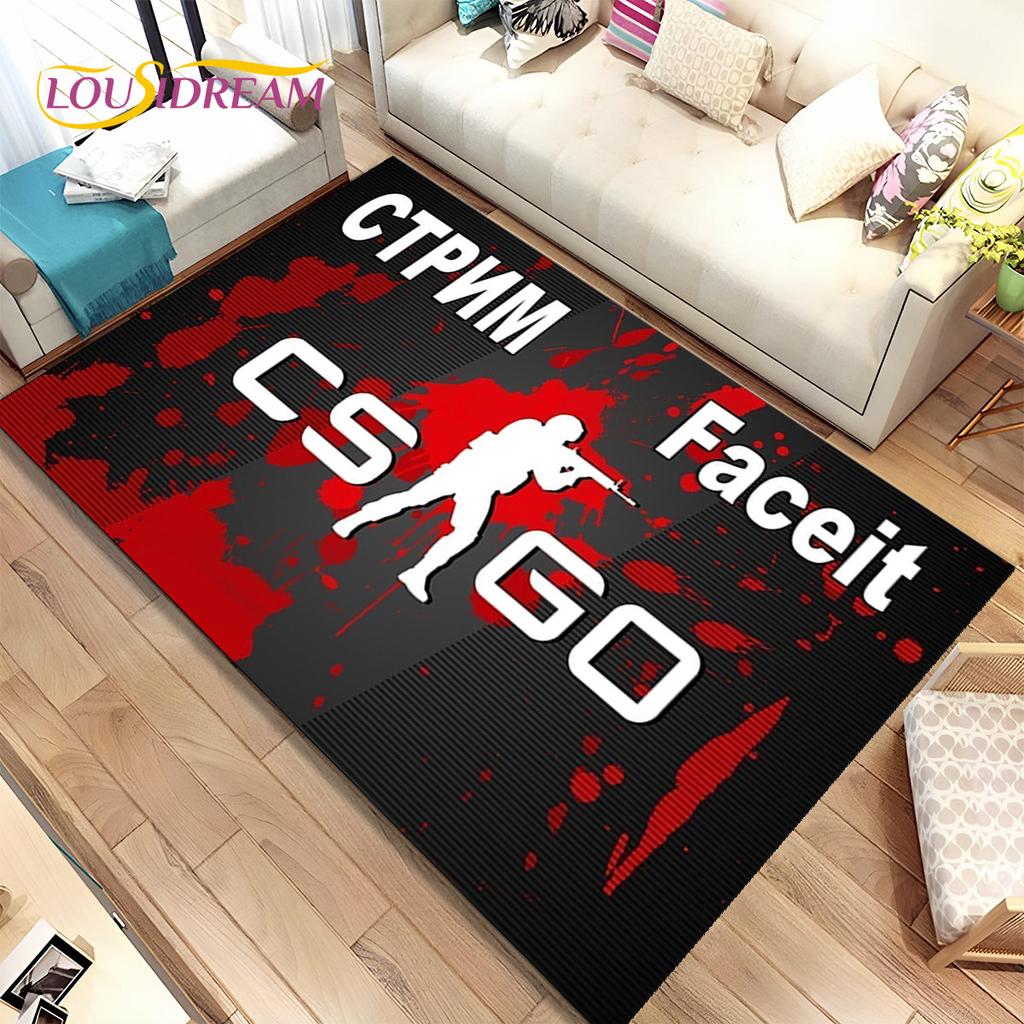 CS GO,Game Gamer,Counter Strike Area Rug,Carpet Rug for Home Living Room Children Bedroom Sofa Doormat Decor,Non-slip Floor Mat