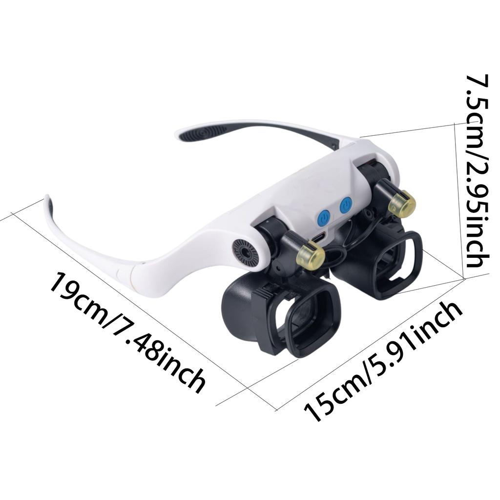 Multi-Magnification Tool with LED & Interchangeable Lens High-Definition Magnifying Glass Head-Mounted Magnifier For Close Work
