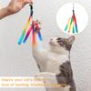 5 Pcs Cat Ribbon Toy, Cat Toy Wand Replacement Interactive Kitten Rainbow Toys Wand, Portable Cats Teaser Wands, Kitten Ribbon Refill Attachment Toys