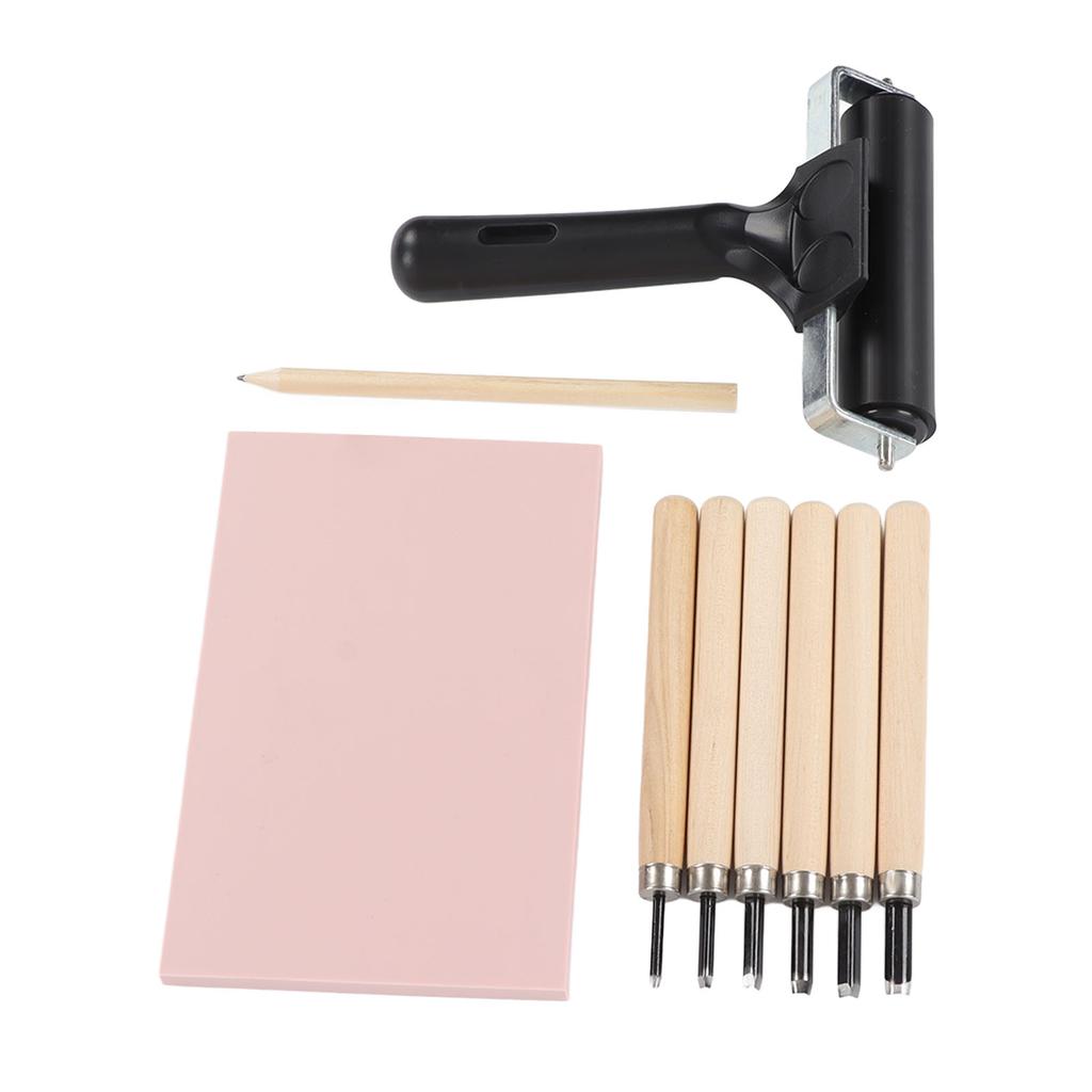 Stamp Making Kit Assorted Carving Knives Carving Block Flexible Roller Stamp Carving Tools for DIY