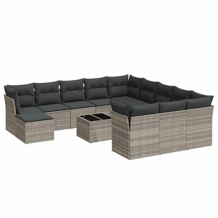 VidaXL Garden Lounge Set with Cushions 11 Pcs, Sofas with Adjustable Feet, Outdoor Furniture Set Patio Terrace, 3218097