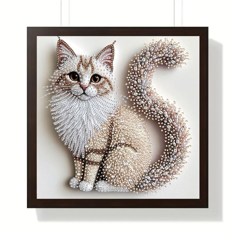 Diamant Malerei Set Flauschiges Kätzchen Thema, Flacher Druck, Ideal für Heimdeko im Wohnzimmer, Schlafzimmer