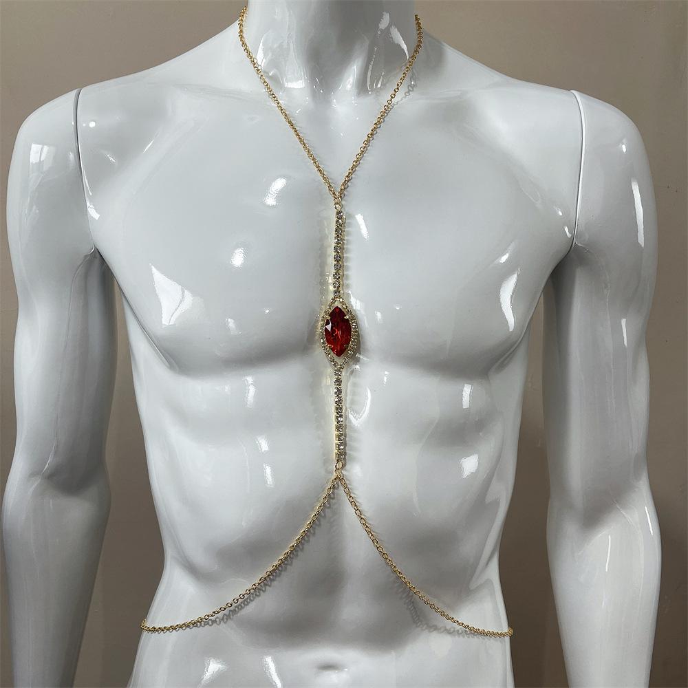 New Water Drop Bra Chain Nightclub Jewelry Simple And Sexy Rhinestone Body Chain Chest Chain
