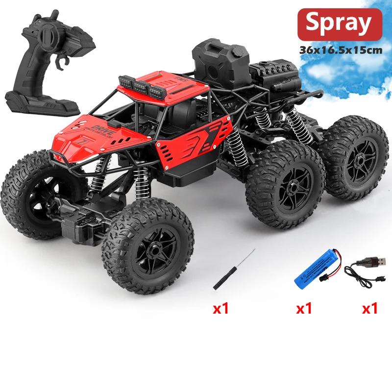 1: 18 Six Wheel Drive Rc Car Cross-Country Climbing Spray Racing Car Remote Control Electric Car Fall Resistant Boy Toy Gift