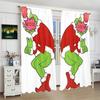 Santa Claus Printed Curtains, Pole Bag Curtains, Christmas Decorations, Home Decorations, Room Decorations