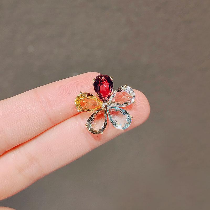 

Красочная брошь-булавка в виде цветка из имитации кристалла - Модный аксессуар на лацкан в корейском и японском стиле