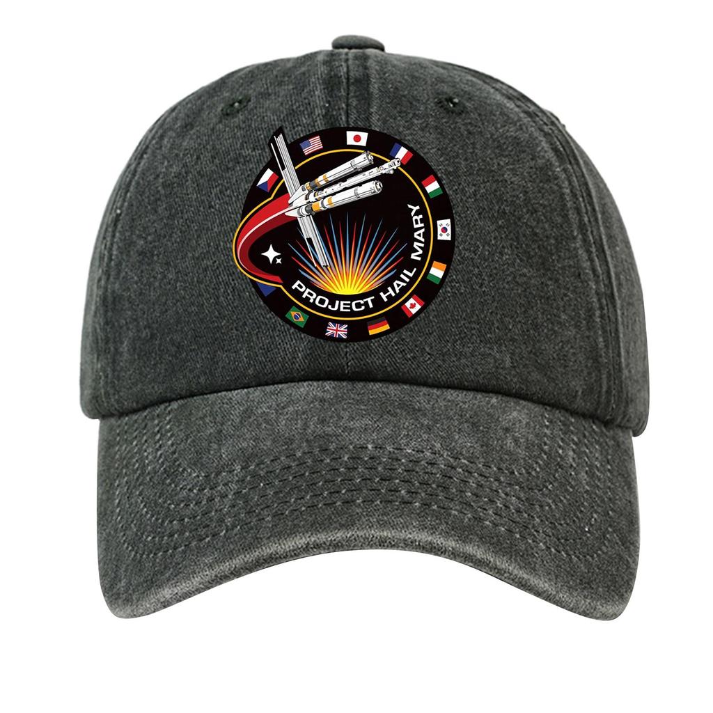Washed Cotton Baseball Cap With Printed Distressed Soft Top Denim Hat For Men, European And American Retro Hat