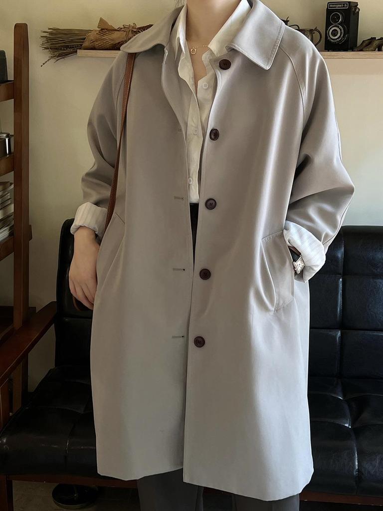 Yan Shuang Women's Korean Style Casual Trench Coat - Autumn Loose Fit Mid-Length Jacket (80861)