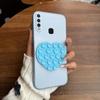 Heart Shape Suction Cup Phone Case for Vivo Y19 Semi Transparent Matte Shockproof Soft TPU Cover