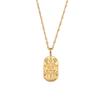 Personality Square Pendant Embossment Pendant Necklace Hypoallergenic Daily Jewelry  Women