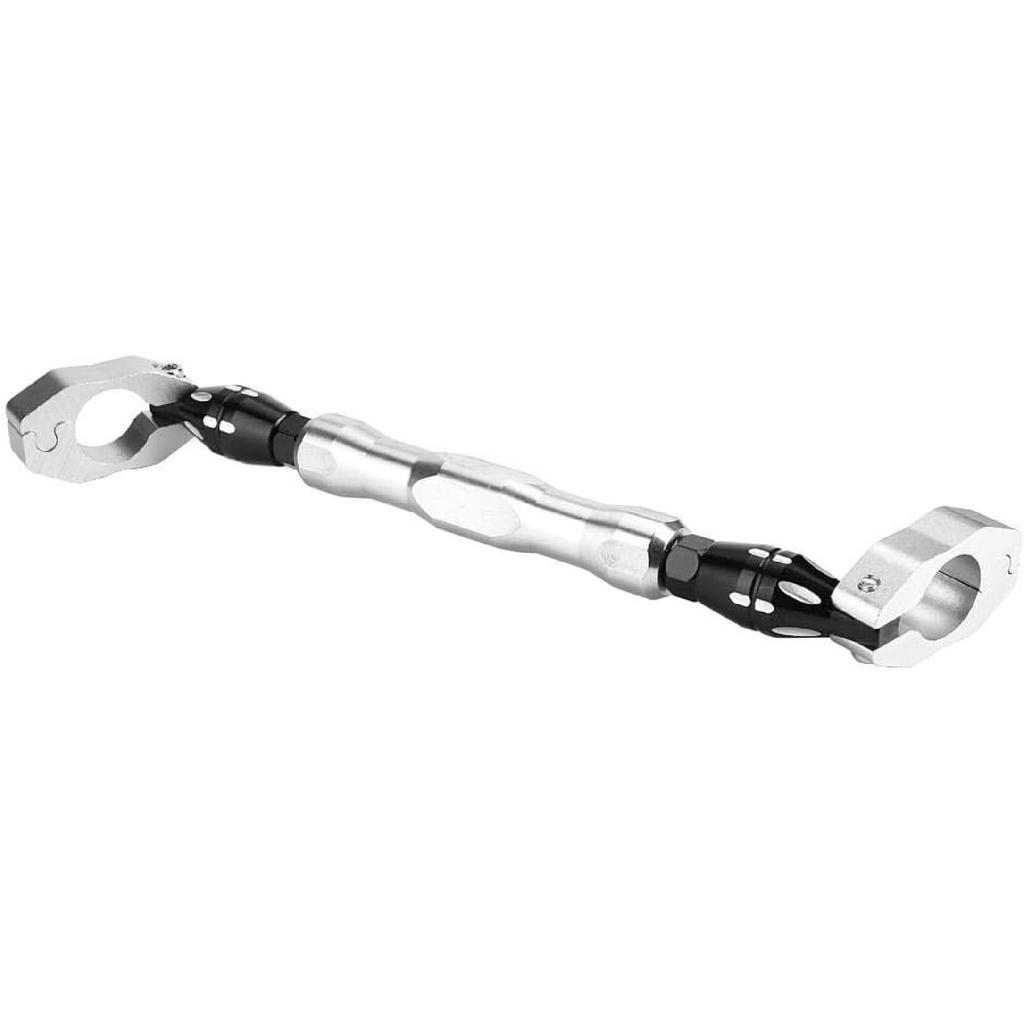 Motorcycle Handlebar Cross Bar, 7/8" 22mm Handlebar Strengthen Lever Bar Adjustable Motorcycle Balance Reinforce Lever (Silver)