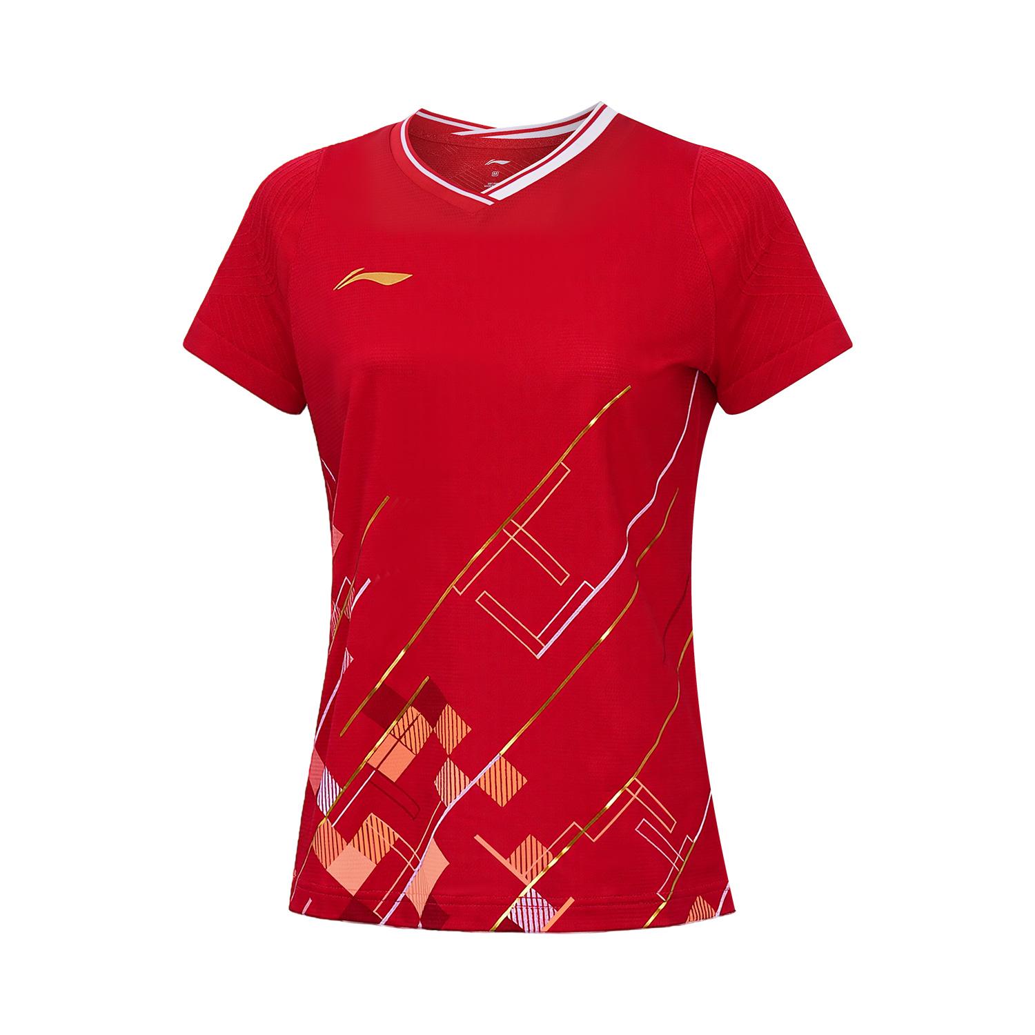 

Li-Ning Professional Badminton Quick-Dry Fashion Breathable Short Sleeve T-Shirt Unisex tops AAYT016-2 L