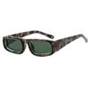 New Retro Narrow Frame Rectangular Women Sunglasses  Personality Brand Leopard Camouflage Design Outdoor Men Glasses Uv400