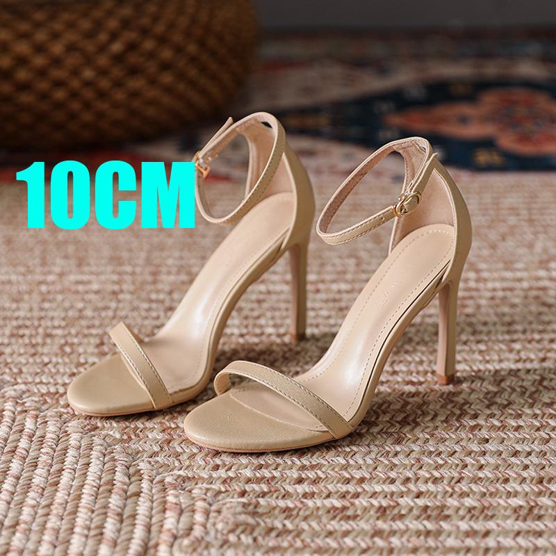 Femei cu vârf deschis la gleznă, cu toc stiletto, rochie, sandale, pantofi eleganti pentru nunta, pantofi cu toc înalt, pantofi sexy, clasici de vară