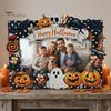 Waterproof Photo Frame Halloween Wooden Frame, Pumpkin Ghost Cat Cutout Picture Holiday Portrait Holder, Double-sided Tabletop Decor for Home