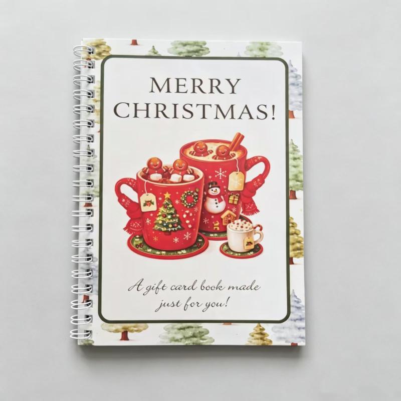 Libro de Tarjetas de Regalo de Navidad con Espiral Festival Regalos de Navidad Para Adolescentes Organizador de Tarjetas de Felicitación Soporte para Tarjetas de Felicitación