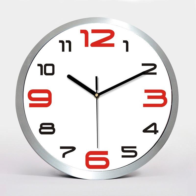 12-inch Stainless Steel Wall Clock, Aluminum Clock, Creative and Fashionable Living Room Wall Clock, Quartz Clock