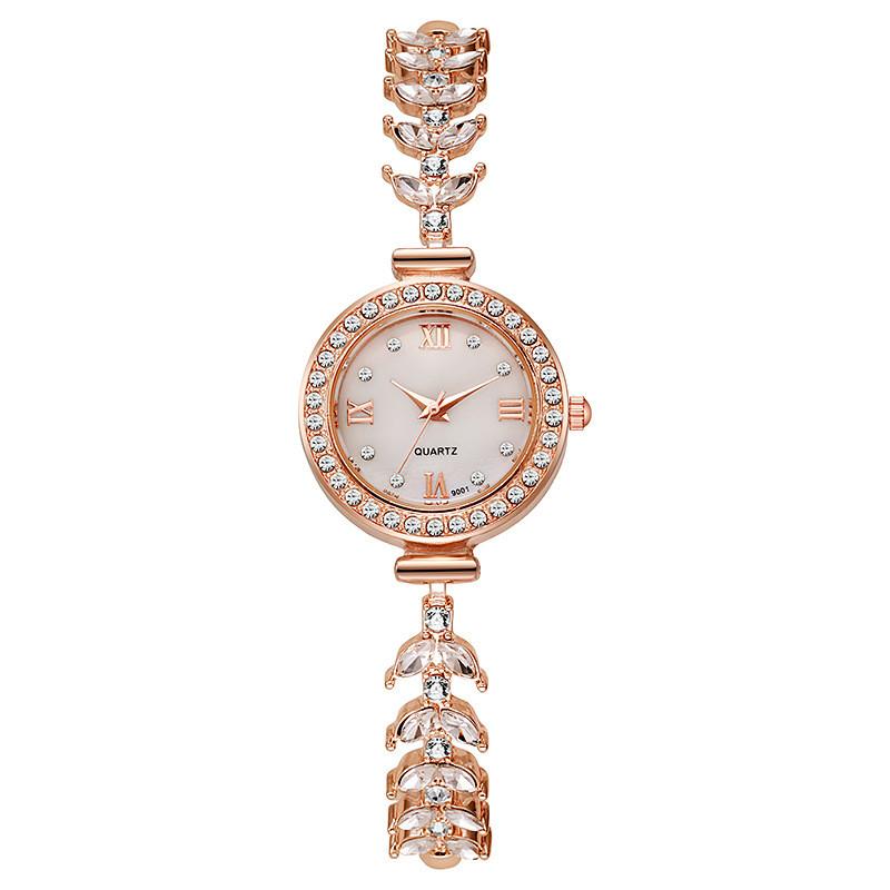 Damen-Quarzuhr mit Diamantverzierungen als Modeaccessoire