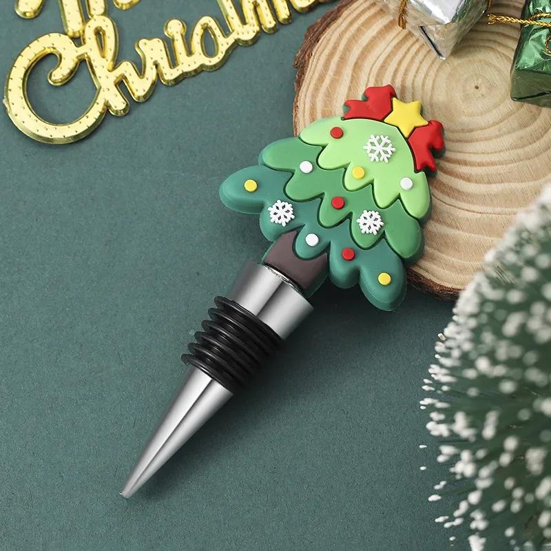 

1pc Christmas Wine Stopper Silicone Wine Beverage Bottle Cap Leak Proof Sealed Fresh Wine Champagne Bottles Sealer Cork