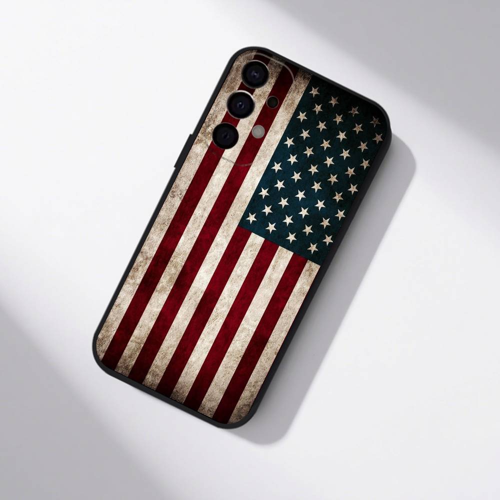 USA Flag American Phone Case For Samsung S25,S24,S21,S22,S23,S30,Ultra,S20,Plus,Fe,Lite,5G Black Cover