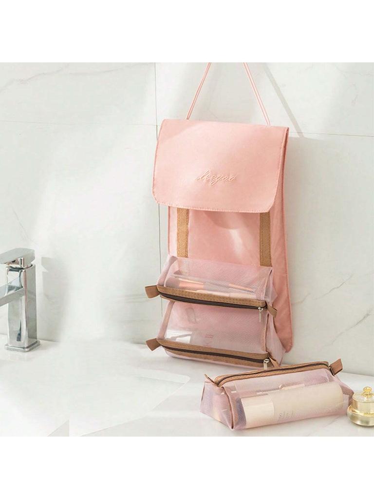4 In 1 Detachable Cosmetic Storage Bag Multi Functional Foldable Travel Toiletry Organizer Portable Makeup Pouch for Ladies Outd