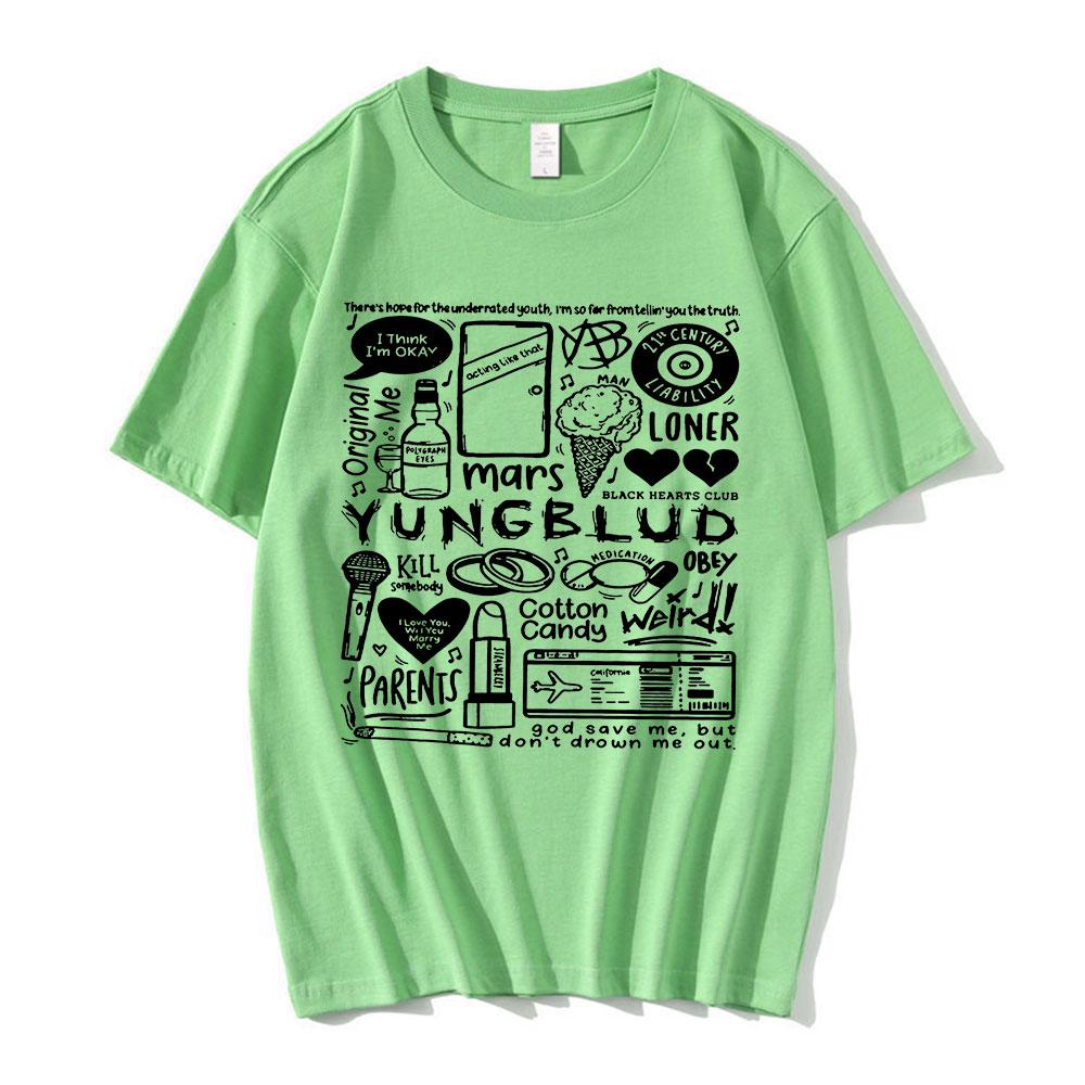 Tričko s potiskem Yungblud Unisex WoUnisex Oversize Tričko s krátkým rukávem Tričko s krátkým rukávem Hip-hopové tričko Grafika Unisex trička Streetwear