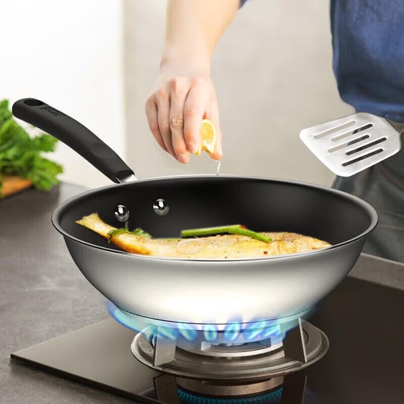 Supor Fire Red Spot 316 Stainless Steel Frying Pan