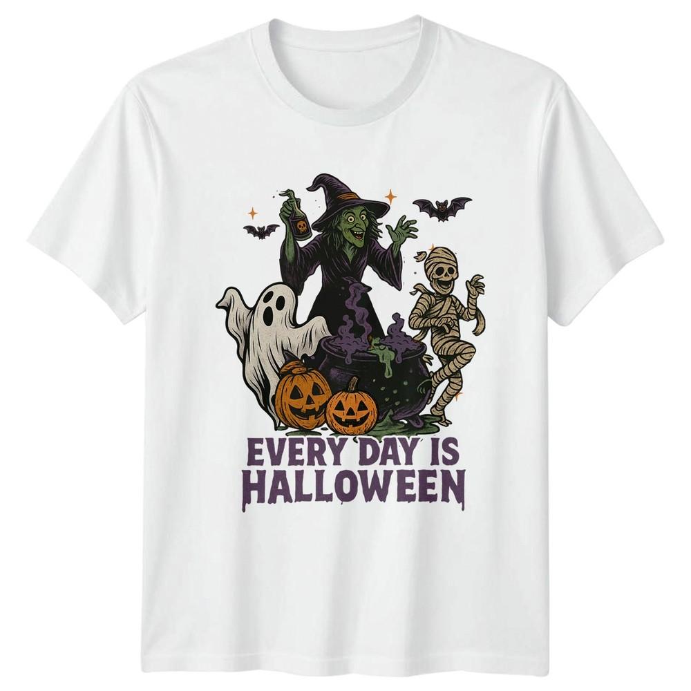 Every Day Is Halloween Holidays Witch Ghost Mummy Unisexs Unisexs Graphic Tee S