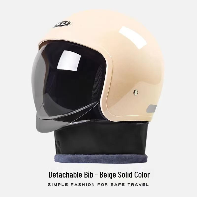 3C Certified AD Electric Motorcycle Helmet, All-Season Half Helmet for Men and Women, Winter-Proof for Scooter Commuting