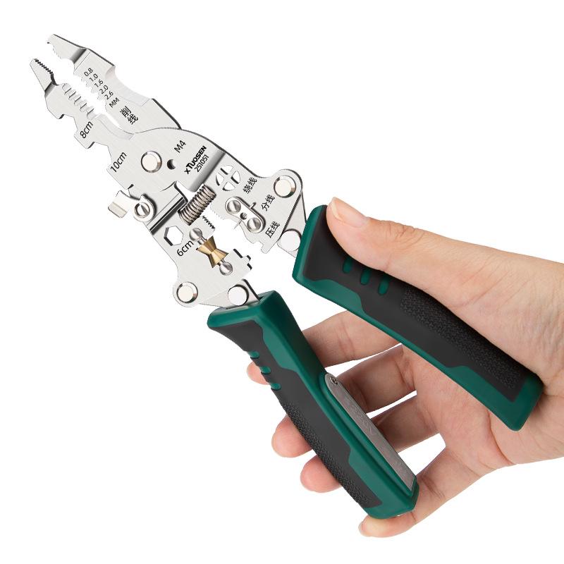 Tuosen Electrician's Multifunctional Cable and Wire Stripper Pliers with Voltage Tester