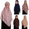 Lightweight Double Layer Polyester Headscarf Shawl for Women Comfortable Daily Wear and Breathable Fabric Turbans