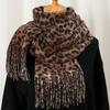 Autumn and Winter Leopard Print Scarves with Tassel Printed Imation Cashmere Tippet Sunscreen Hijab