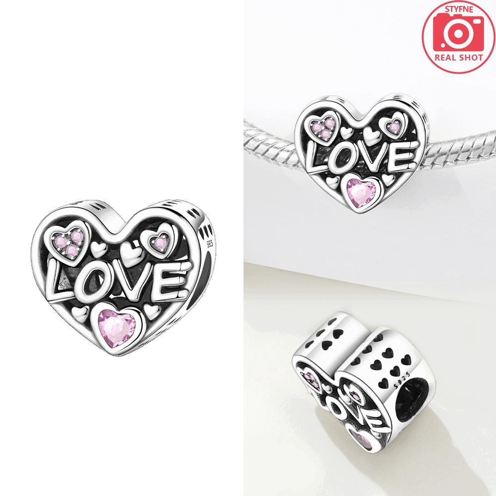 Original Love Pendant Cross Charm Heart Coffee Pink Cat And Dogcopper Beads Fit Bracelet Women Jewelry Valentine Gift Diy