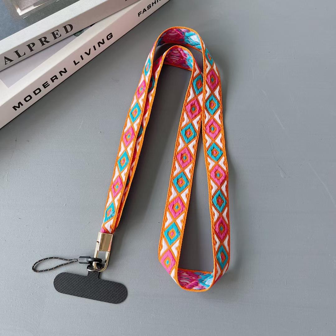 

Retro Rhombus Neck Strap Rope Mobile Phone Crossbody Lanyard Strap Anti-drop Mobile Phone Rope Clip Mobile Phone Shell Rope