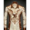 Long Sleeve Button Up Luxury Golden Shirt Chinese New Year Dragon 3d Print Hawaiian Shirt Men Women Fashion Eagle Design Blouse