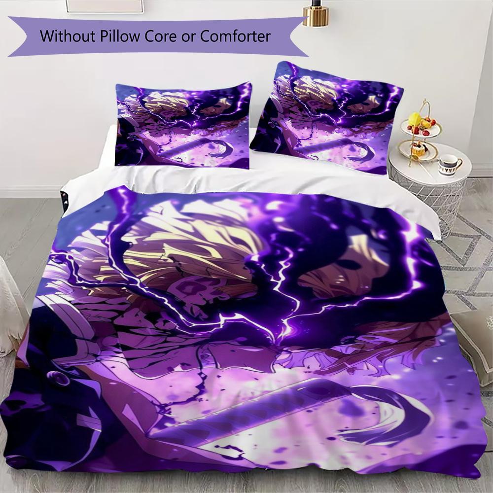 

Demon Slayer Pattern Bedding uilt Set uilt Cover Pillowcase Home Decoration Birthday Gift (1 * duvet cover + 2 * pillowcase without core) 135x200cm