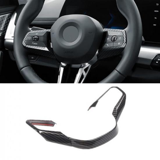 Carbon Fiber Car Steering Wheel Decor Cover Trim For BMW X1 2023 2024 2025