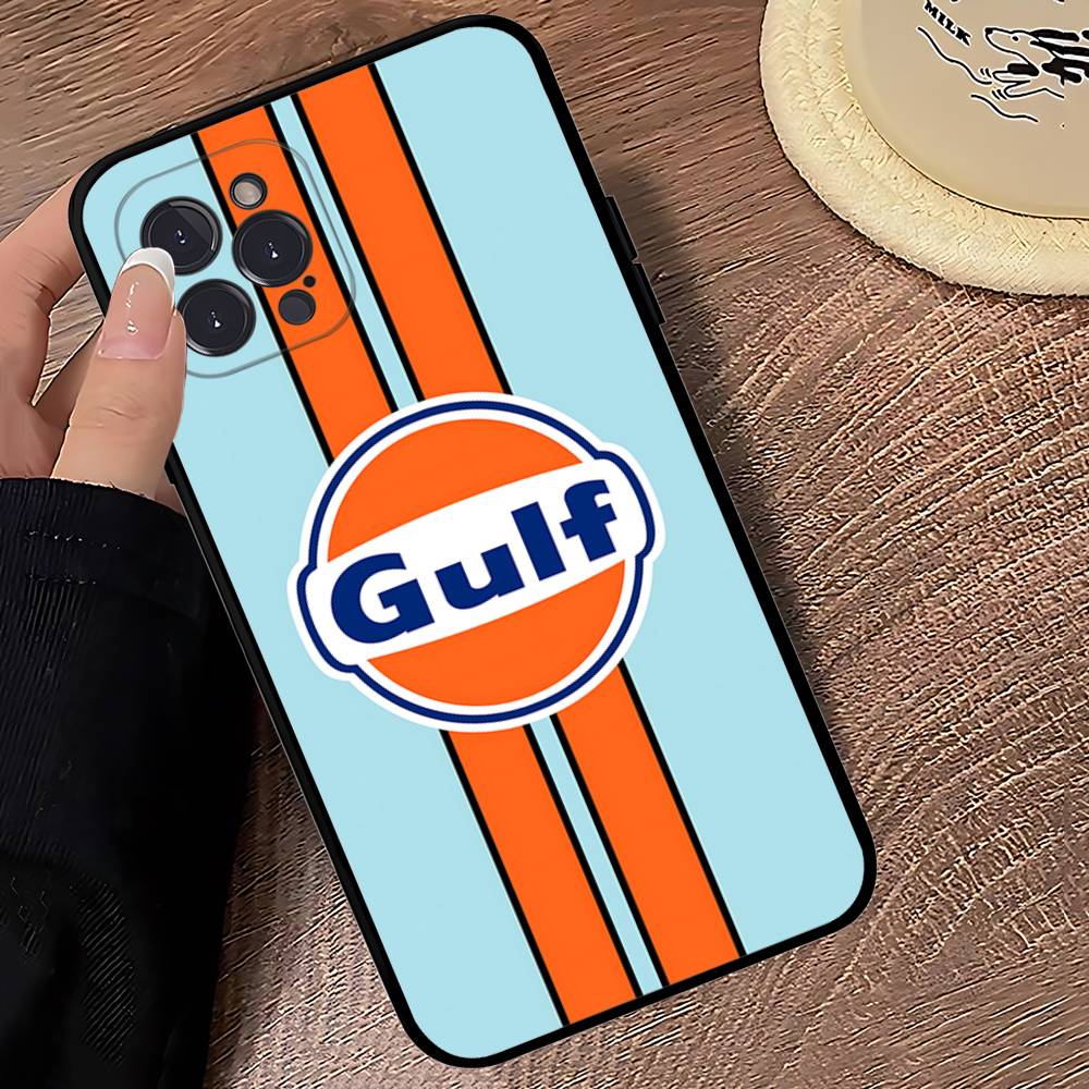 

G-Gulfs Racing Car Logo Phone Case For IPhone 17 16 15 14 13 12 11 Pro Max Plus Mini Silicone Black Cover iPhone 13