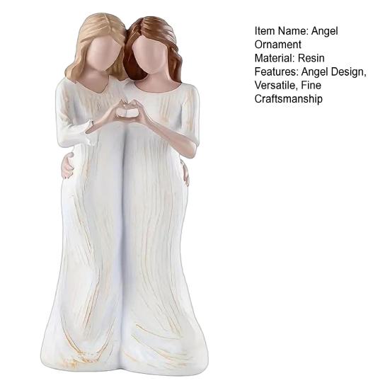 Angel Ornament Decorative Resin Craft Mother Day Love Statue Home Living Room Bedroom Office Decor Family Commemorative Gift