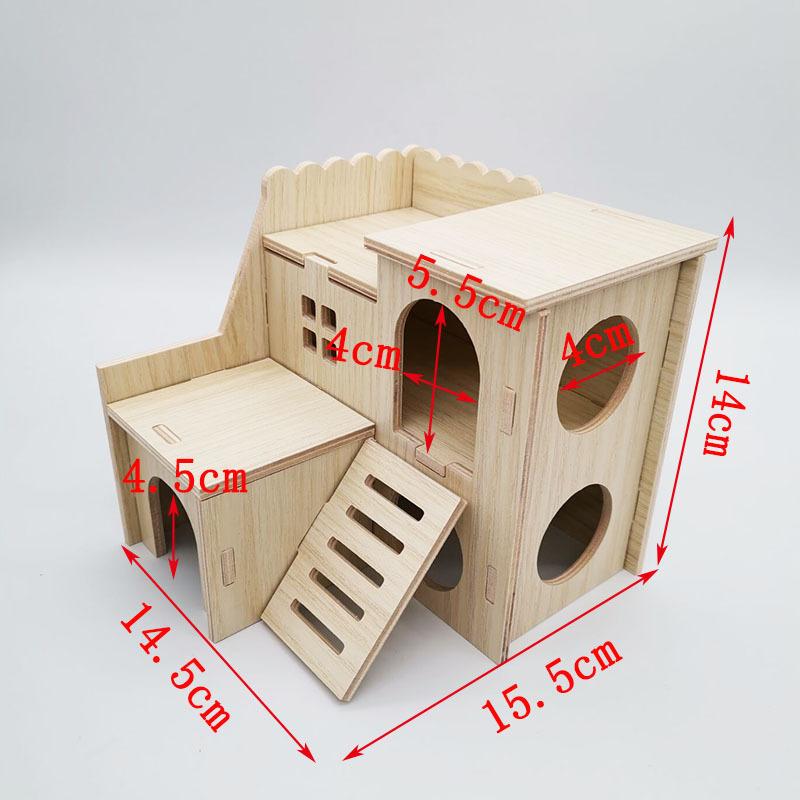 Hamster Swing Seesaw Nest Solid Wood House Hamster Sleeping Nest Golden Bear Villa Toys