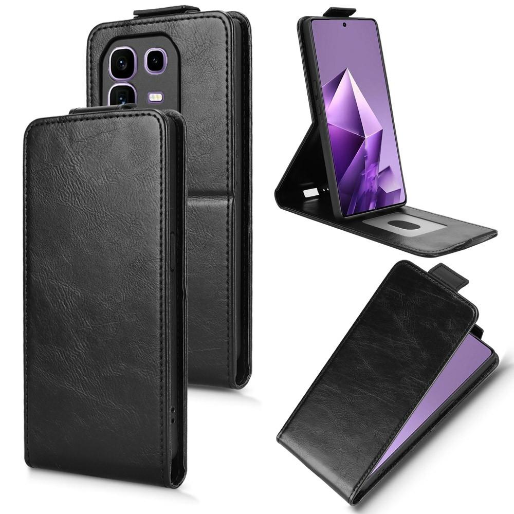 

Для Infinix Note 50 Pro+ 5G Чохол-підставка Магнітна застібка Вертикальний фліп Шкіряний чохол для телефону з тримачем для карт Black