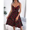 Casual Floral Bow Fungus Suspender Dress for Women