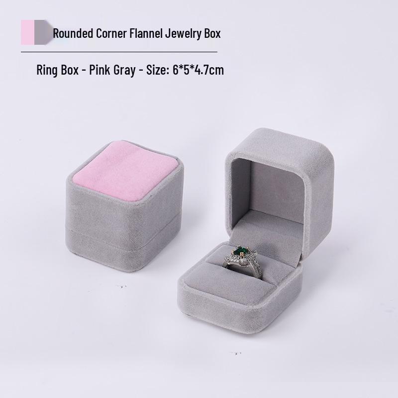 Pink Velvet Jewelry Box with Rounded Corners for Earrings, Bracelets, Rings, and Gifts