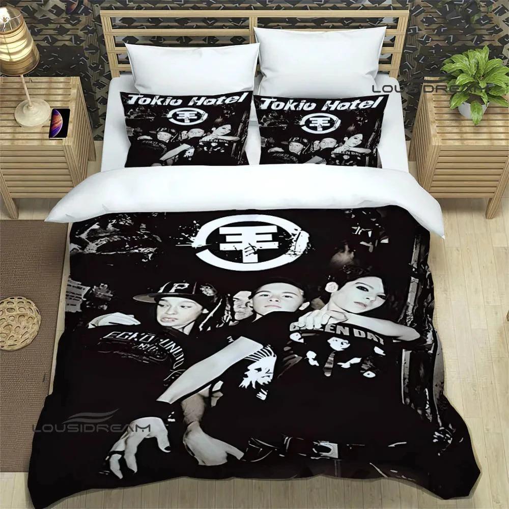 Tokio Hotel Band Printed Bedding Set Luxury Duvet Cover Comforter Exquisite Bed Supplies Birthday Gift