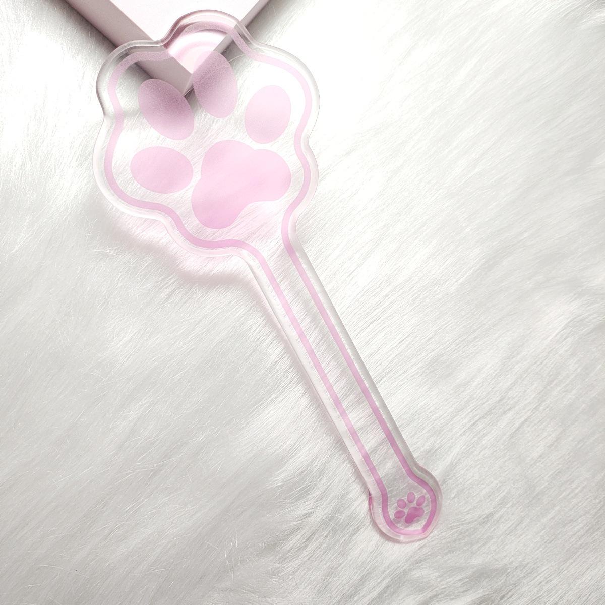 Прозрачная акриловая лопатка-лапка кошки: Милая розовая дисциплинарная линейка OTK и инструмент-хлопушка для рук Other