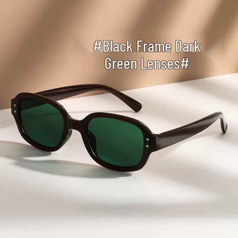 High-End Japanese Oval Sunglasses: Retro European/American Style for Women with Round Faces