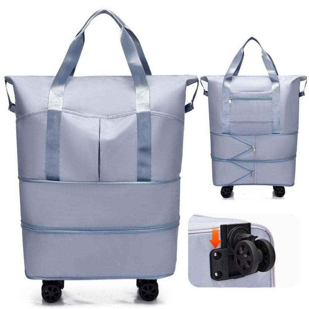 Expandable Rolling Duffle Bag with Wheels Foldable Travel Luggage Bag for Women and Men
