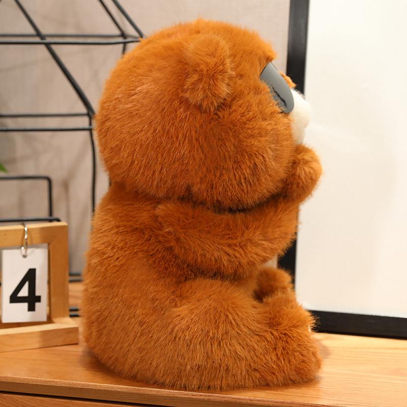 23-45cm Brown Bear with Glasses Super Soft Stuffed Plush Animal Dolls Cartoon Throw PiloowToys Halloween Gifts Home Office Decor